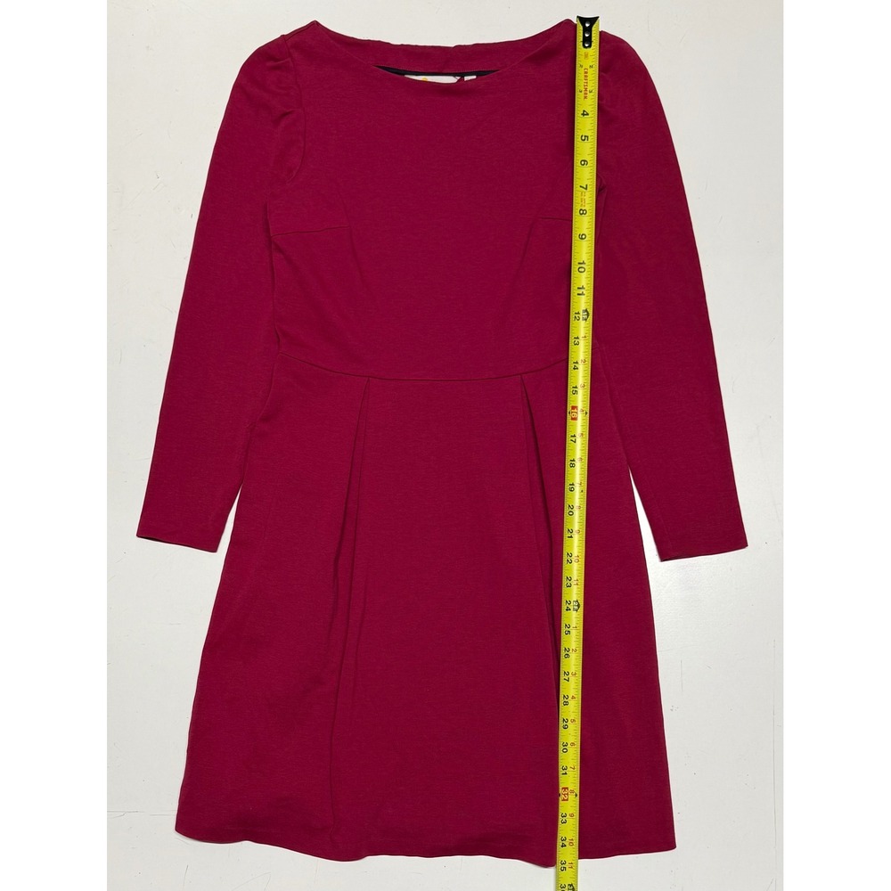 Boden‎ Womens Berry Pink Long Sleeve Fit and Flare Pleated Dress US 4R J0772